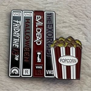 Vintage horror movies 🎥 🍿 vhs tapes lapel pin